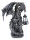 Ebros Dark Beacon Dragon Guardian of Styx Castle Gate Statue W/ Solar LED Light