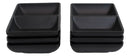 Ebros Pack of 12 Contemporary Matte Black Jade Melamine Condiments Dipping Bowl or Dish With Divider 2 Partition Compartments