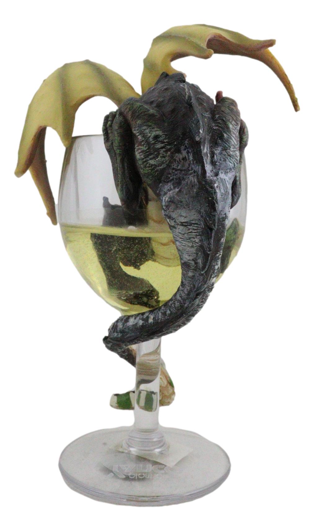 Ebros Drunken White Wine Spirit Dragon Statue Medieval Renaissance Fantasy Decor - Ebros Gift