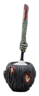 Ebros Gift Walking Dead Zombie Hand Toilet Bowl Brush & Zombie Head Toilet Bowl Brush Holder Set Decorative Figurine 14"H