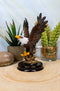 Ebros American Pride Swooping Bald Eagle with Spread Out Wings by Rocky Cliff Statue On Black Trophy Base 5.25" Tall USA Patriotic National Emblem Independence Day American Home Decor Figurine