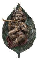 Ebros Lord Krishna as Baby Laying On Peepal Banyan Leaf Hindu Figurine 6"H Statue