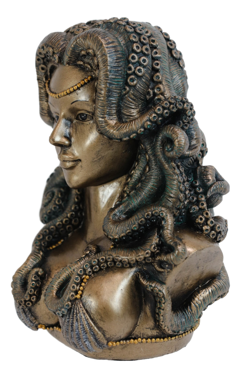 Sea Witch Goddess Cecaelia Kraken Octopus Tentacles Haired Woman Bust Statue