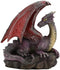 Ebros Small Purple Dragon with Wings Resting On Volcanic Rock Figurine 3.5" Tall