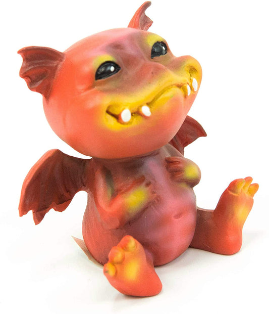 Ebros Red Devilish Fire Wyrmling Baby Dragon Bo Figurine Collectible 3"H