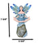 Fae Garden Zen Blue Dragonfly Fairy Meditating On Koan Yoga Rock Figurine