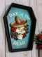 Day Of The Dead Masquerade Red Rose Skull With Sombrero Hat In Coffin Wall Decor