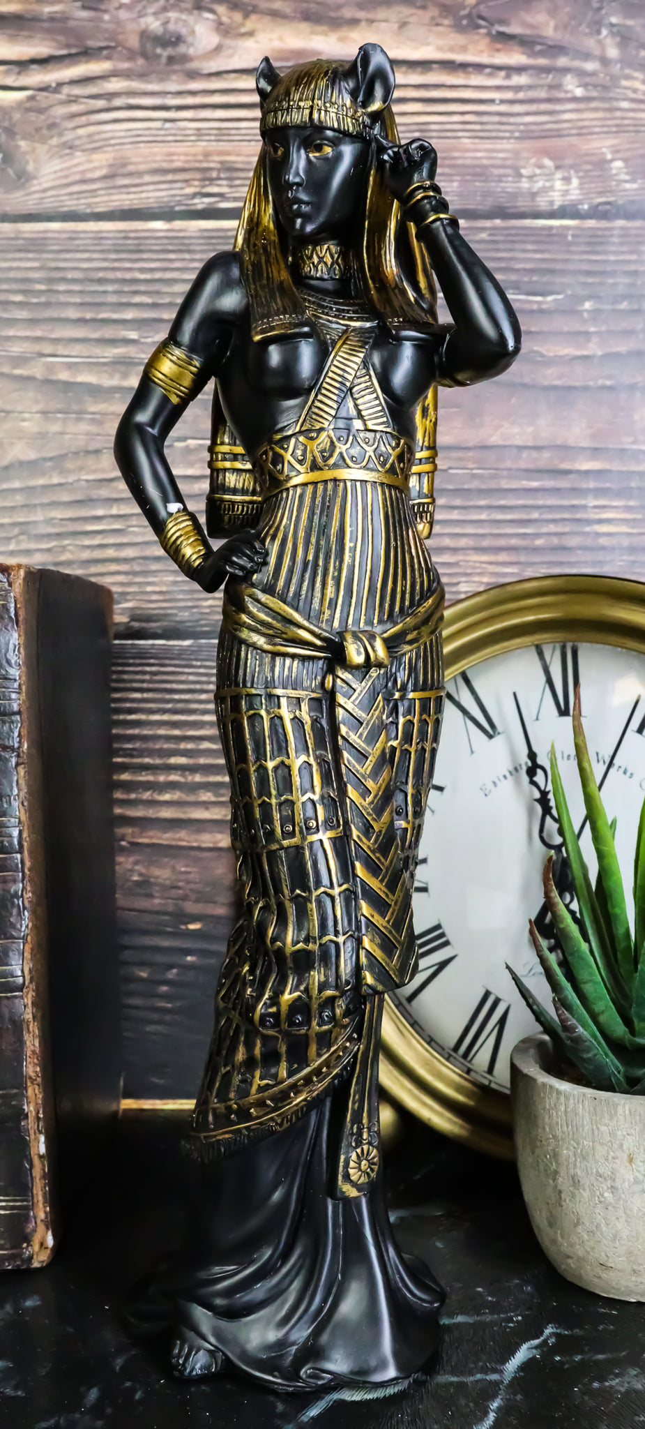Ebros Gift Egyptian Goddess Bastet Cat in Sensual Human Form Figurine 10.75"H