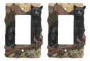 Rustic Western Bear And Cubs Single Gang Rocker Switch Plate Cover Set Of 2