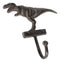Pack Of 2 Cast Iron Rustic Jurassic T-Rex Dinosaur Wall Coat Keys Hook Sculpture