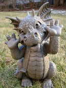 Ebros Whimsical Garden Dragon Making Funny Faces Statue 10.25" H Figurine
