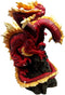 Magma Lava Volcano Hydra Three Headed Dragon Figurine 10.5" Height