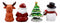 Merry Christmas Santa Reindeer Snowman And Christmas Tree Figurine Set 4"H Jolly