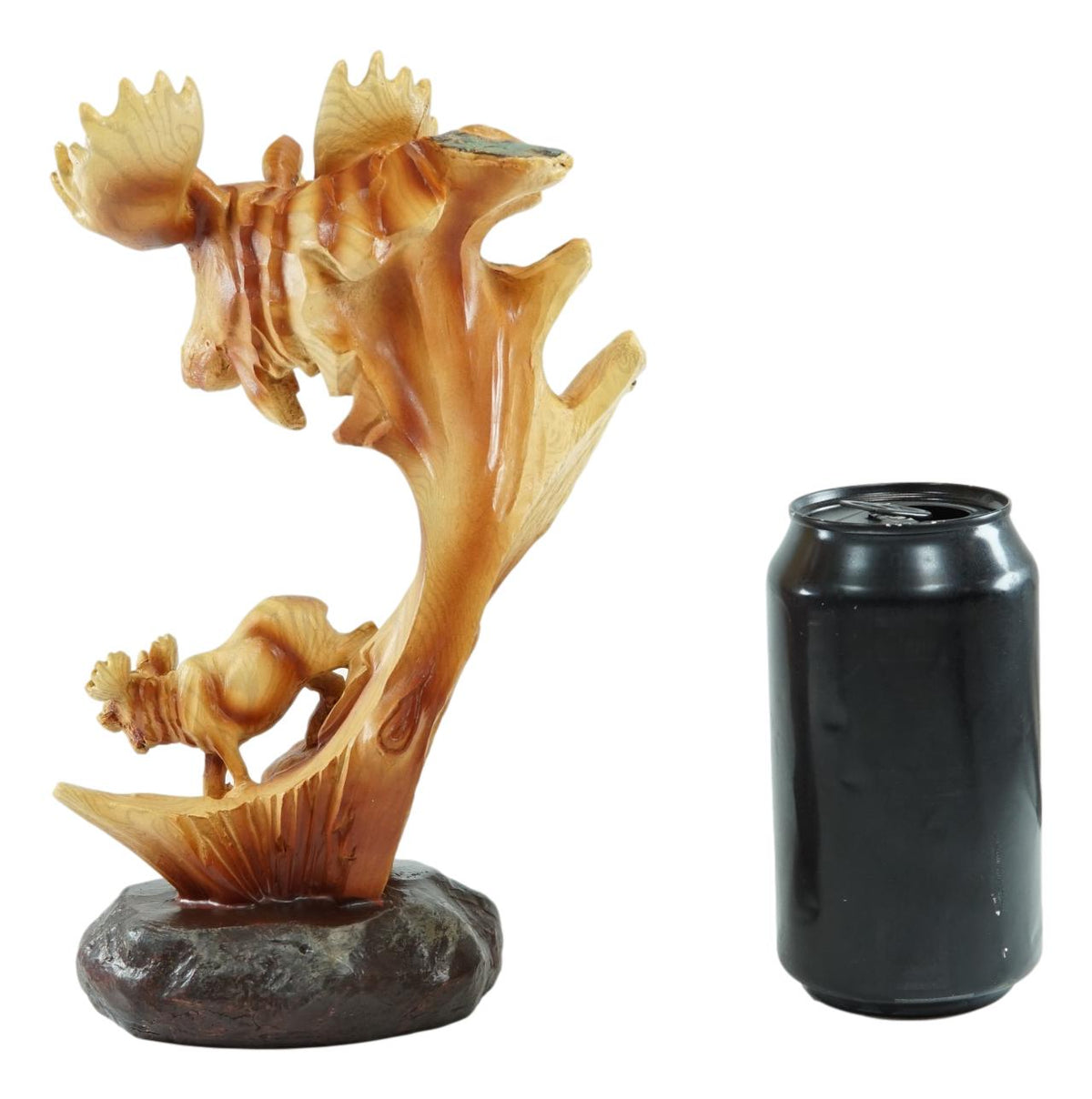 Ebros Rustic Faux Wood Wildlife North American Moose With Calf Figurine