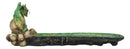 Ebros Green Dragon on Skull Stick Incense Burner 10.75" Length Functional Decor