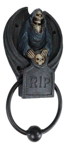 RIP Grim Reaper Door Knocker Resin Statue Figurine 8.1/2"H Skeleton Handpainted