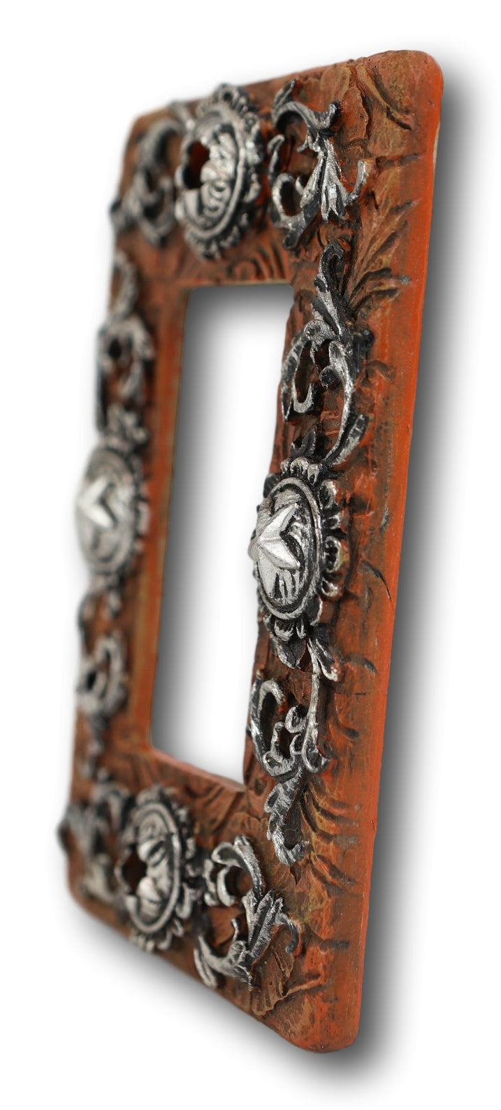 Set of 2 Western Stars And Lace Scroll Art Wall Single Gang Rocker Switch Plates