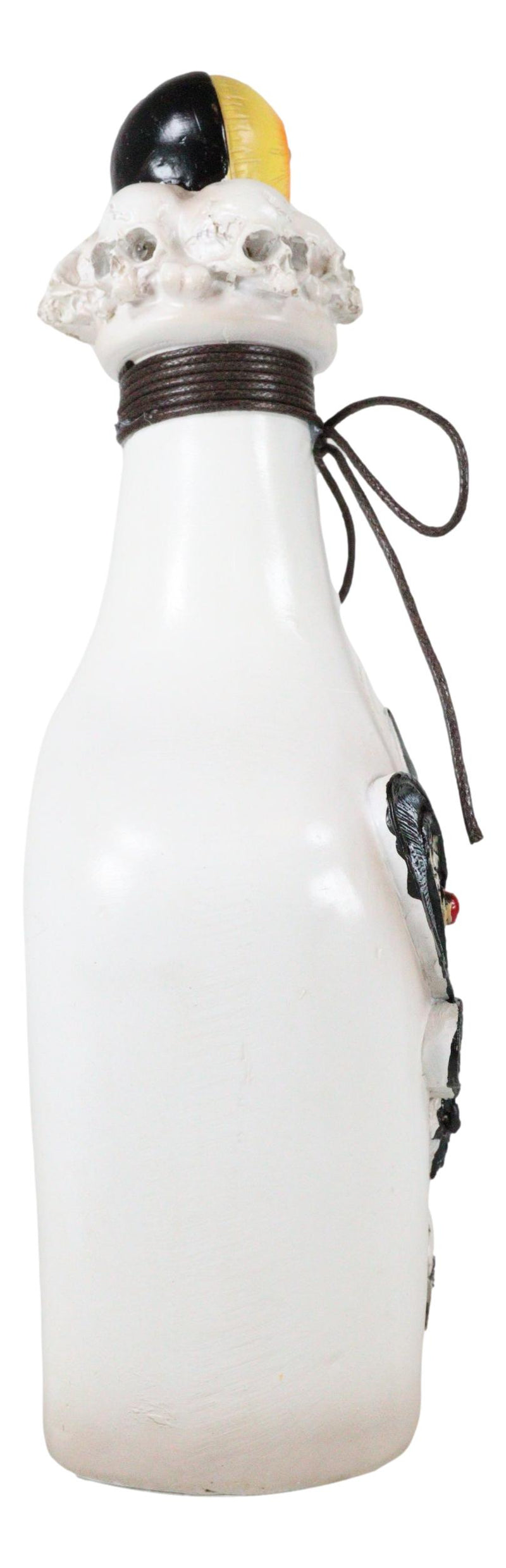 Wicca Black Skull Moth Crescent Moon And LED Witch Eyeball Faux Potion Bottle