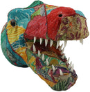 Tyrannosaurus Rex T-Rex Hand Crafted Paper Mache In Sari Fabric Wall Head Decor