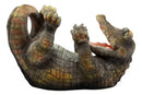 Comical Thirsty Alligator Wine Holder Figurine 8.75"H Prehistoric Reptile Party