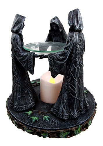 Ebros Triple Goddess Maiden Mother & Crone Candle Holder Oil Wax Warmer Diffuser 5.8"H