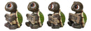 Whimsical Cute Sea Turtles Set of Four Figurine Holding Signs With Funny Sayings