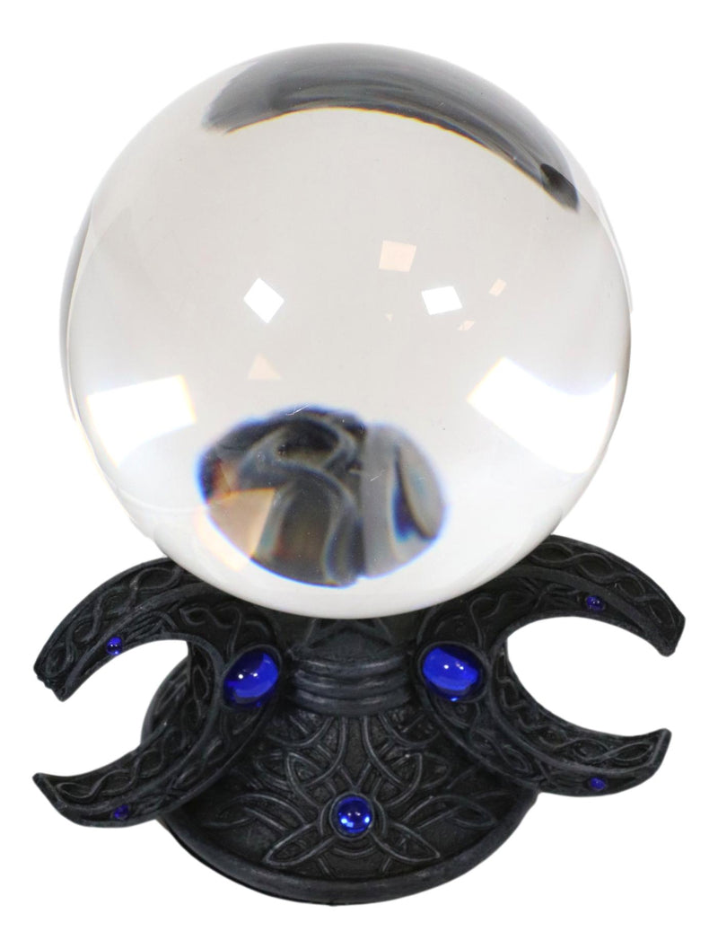 Ebros Neopagan Sacred Moon Triple Goddess Glass Gazing Ball Figurine 6.5" H