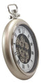 Ebros Steampunk Gears European Pocket Watch Style Wall Clock Satin Champagne
