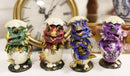 Whimsical Baby Dragon Egg Hatchlings Bobblehead Figurine Set In Metallic Colors