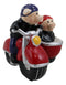 Hog Riders Biker Pig Couple Riding Motorcycle Side Car Rig Salt Pepper Shakers