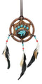 Turquoise Native Bear Paw Dreamcatcher Wall Hanging Decor 5"Diam Dream Catcher