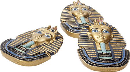 Ebros 2.75" Egyptian King Tut Mask Magnet Set Of 3 Pieces Refrigerator Magnet