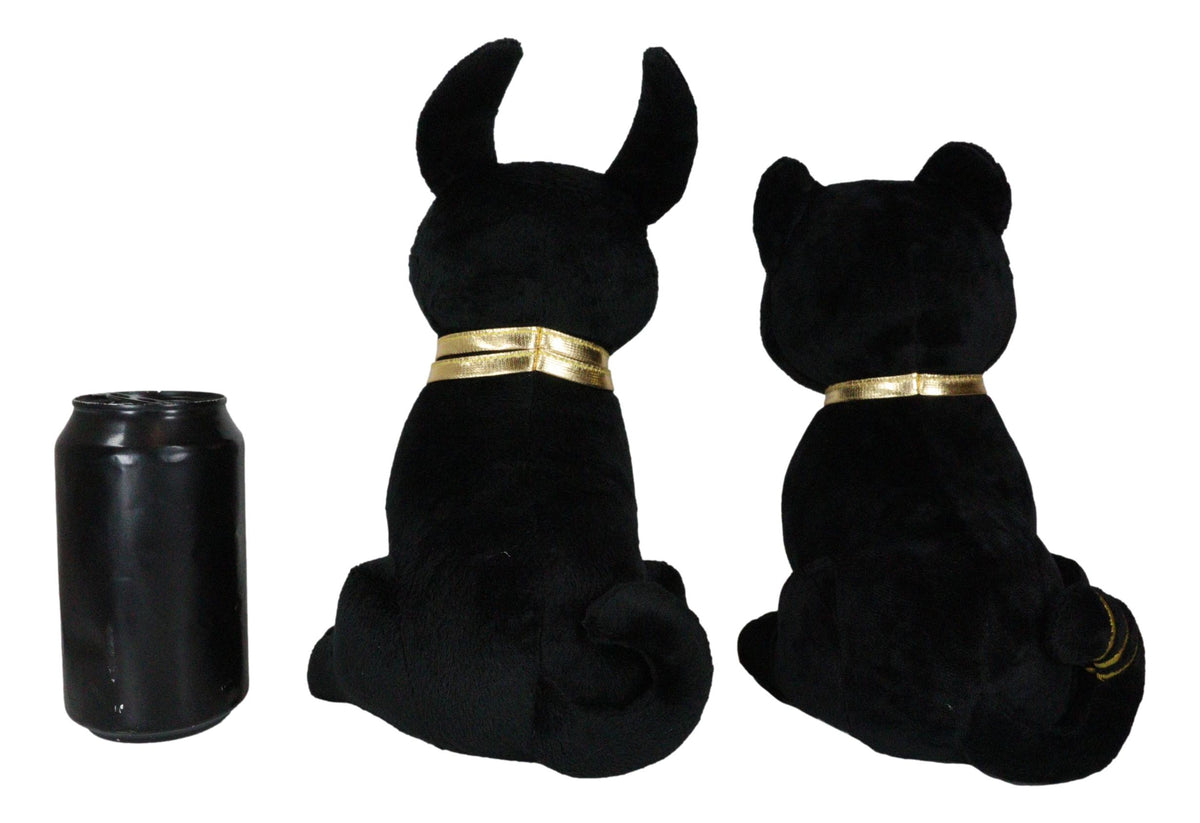 Egyptian Gods Anubis Jackal Dog And Bastet Cat Plush Toys Set Of 2 Stuffed Dolls