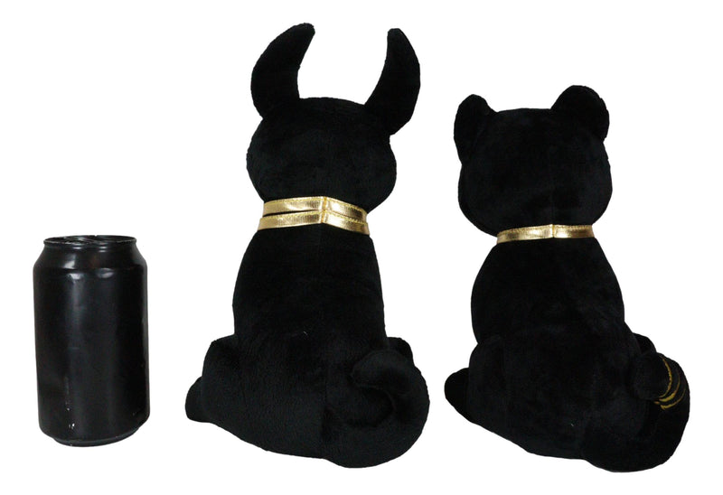 Egyptian Gods Anubis Jackal Dog And Bastet Cat Plush Toys Set Of 2 Stuffed Dolls