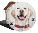 Cute Golden Retriever Puppy Dog In Doghouse Coaster Set Holder And 4 Coasters