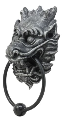 Ebros Far East Oriental Chinese Dragon Door Knocker Resin With Metal Ball