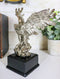 Silver Wings of Glory Bald Eagle Statue 7.75"Tall Silver Electroplated Resin