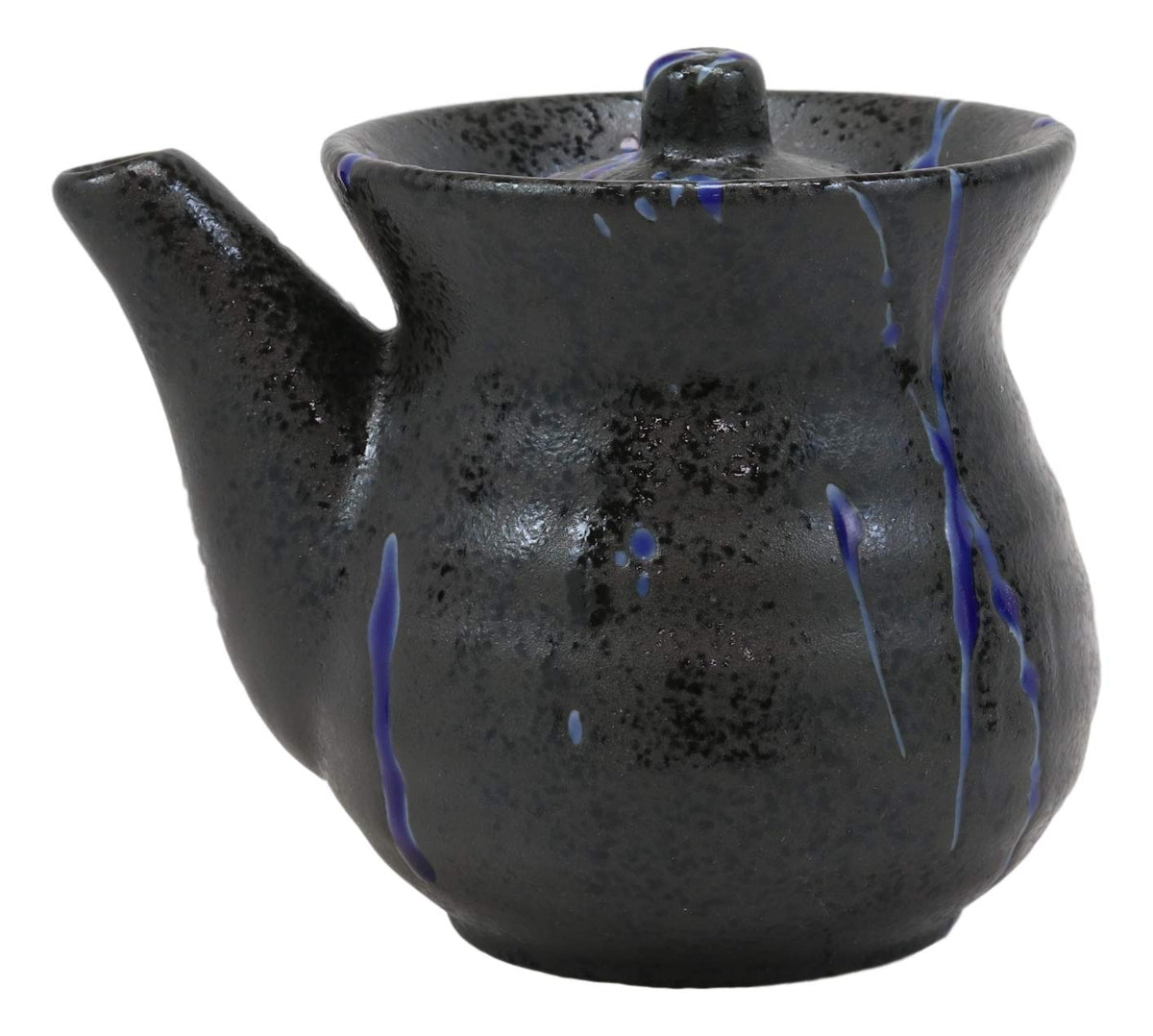 Blue Veins Art Traditional Japanese Tenmoku Glazed Porcelain Soy Sauce Dispenser