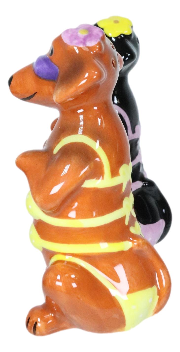 Bikini Hotties Wiener Dachshund Lady Dogs With Shades Salt And Pepper Shakers