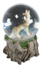 Majestic Lone Wolf Howling Water Globe Collectible Water Ball Home Decor