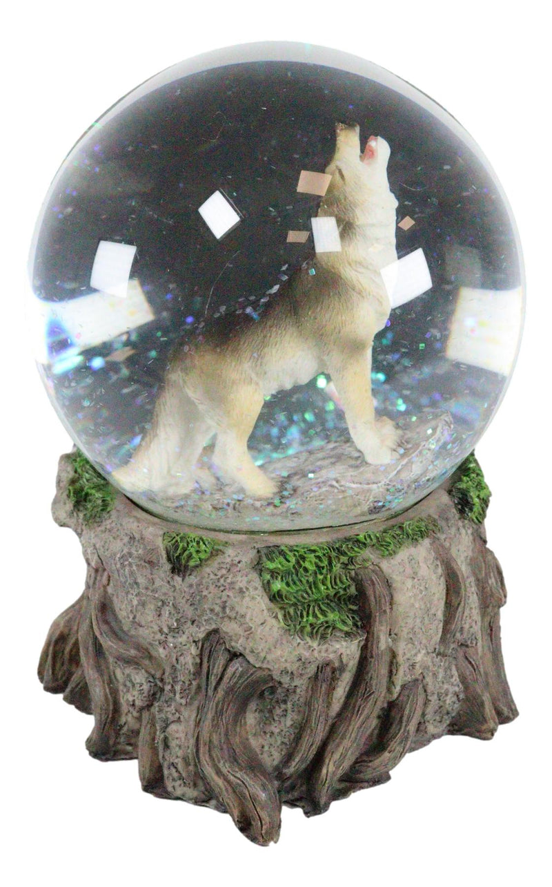 Majestic Lone Wolf Howling Water Globe Collectible Water Ball Home Decor