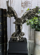 Silver Wings of Glory Bald Eagle Statue 7.75"Tall Silver Electroplated Resin