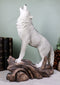 Large Cries Of The Night Howling Alpha Gray Wolf Statue 12"H Spirit Wolves Decor