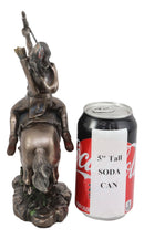 Ebros Tribal Native American Indian Chief Warrior with Eagle Roach Headdress On Horse with Shortbow and Arrow Statue 10" Long Indians Figurines and Statues Cultural Heritage Home Decor