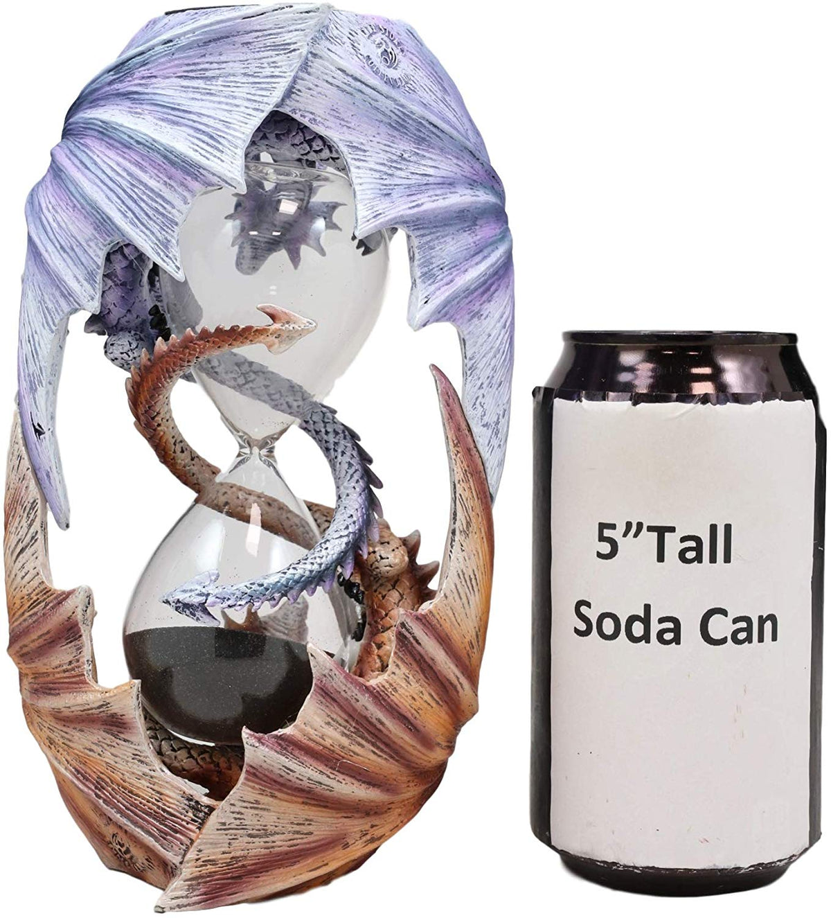 Ebros Invertible Elemental Ice and Fire Dual Dragon Sandtimer 7.5"H Anne Stokes