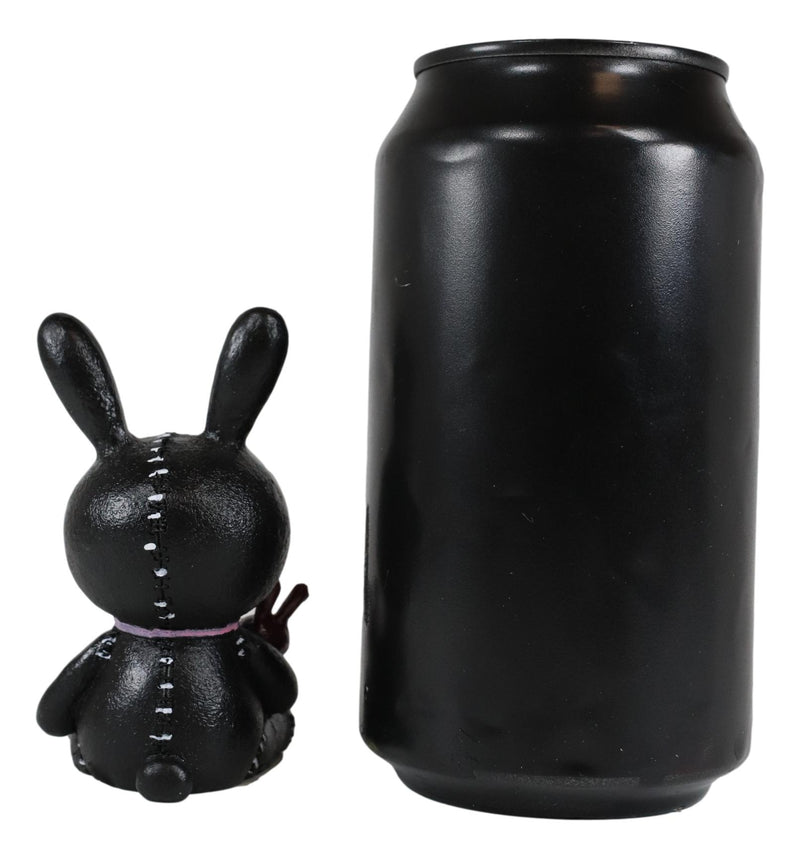 Ebros Furry Bones Bun Bun Black Pink Polkadot Tie Bunny Rabbit Skeleton Figurine 3"H