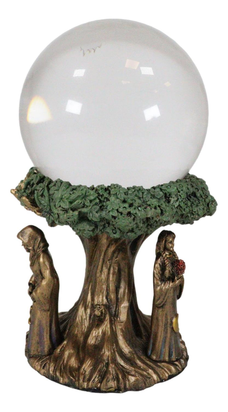 Triple Goddess Mother Maiden Crone With Celtic Tree Of Life Scrying Gazing Ball