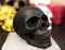 Ebros Pirate's Loot Graveyard Human Skull Statue 3.75"L (Midnight Ghost Black)