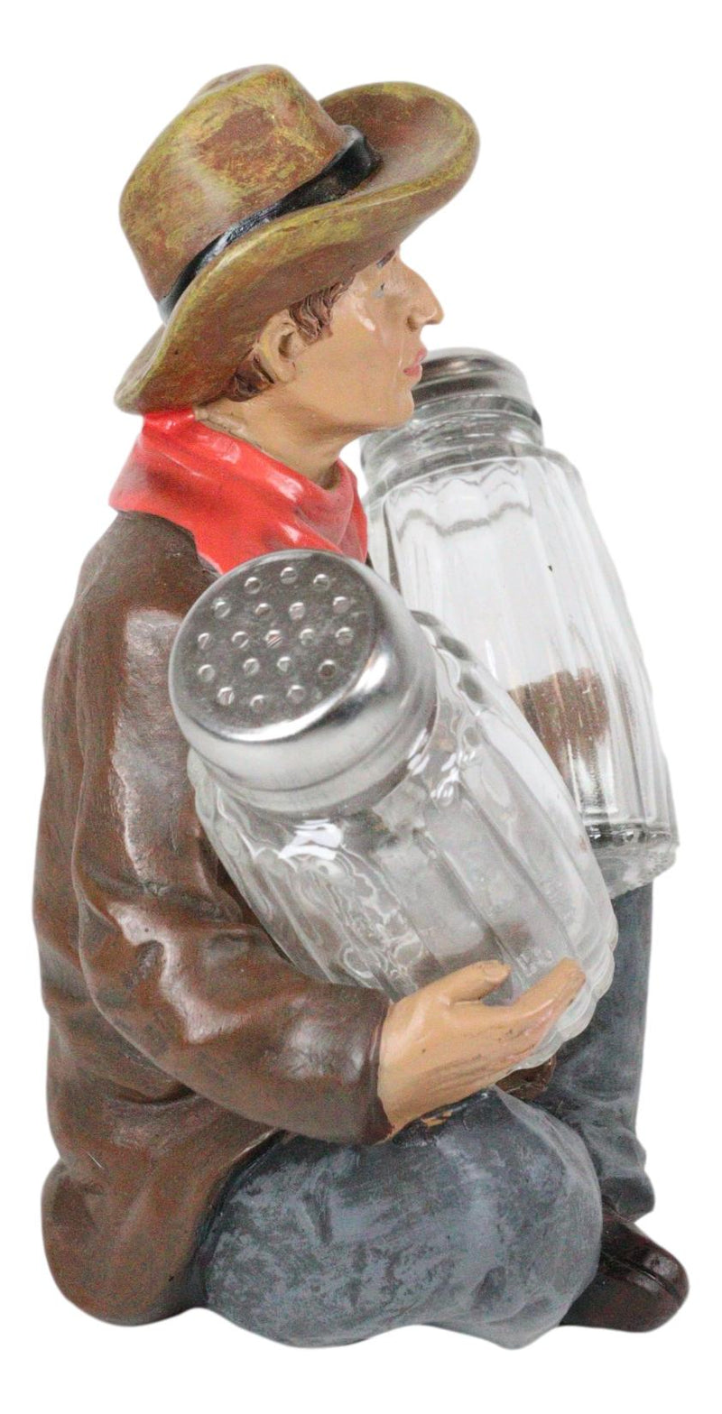 Western Cowboy Kissing Cowgirl Magnetic Ceramic Salt And Pepper Shakers Set