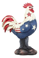 Ebros Large Good Morning America Patriotic USA Flag Alpha Rooster Statue 12.25" Tall Taxidermy American Pride Chicken Home Decor Sculpture Great Gift for Rustic Western Country Lovers Farmers